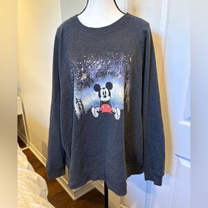 Disney x American Eagle Mickey Mouse Fireworks Graphic Sweatshirt XXL